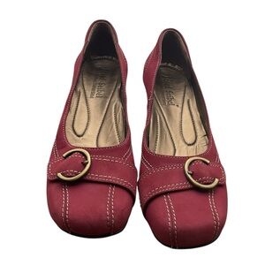 Josef Seibel Red Leather Flats‎ with Buckle size 40 US